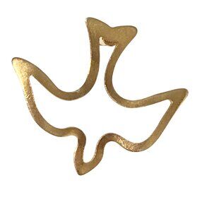 Vintage Dove Bird Lapel Tie Tac Pin Peace Holy Spirit Gold Tone Brass Silhouette